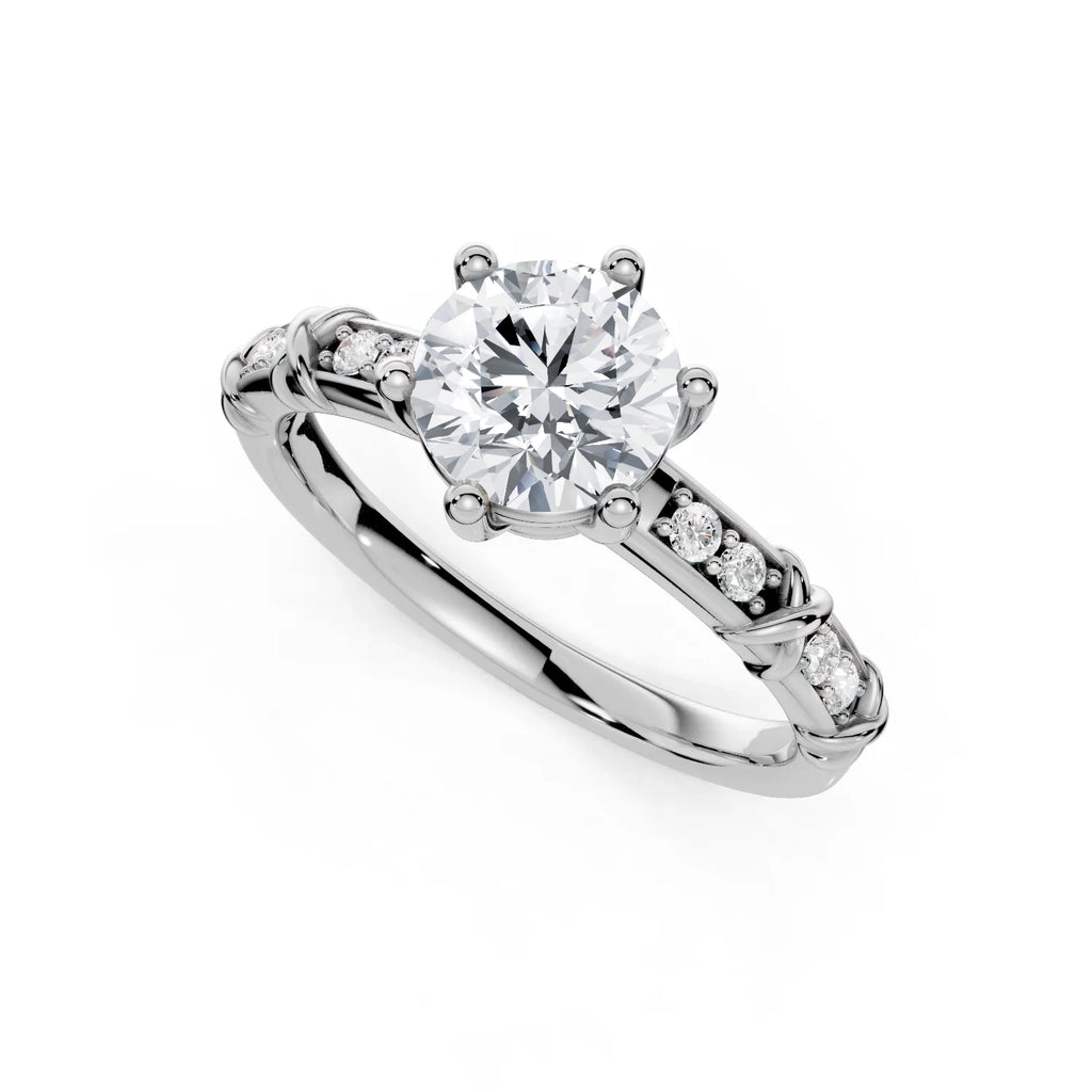 Affinité – Woven Knot Solitaire Engagement Ring