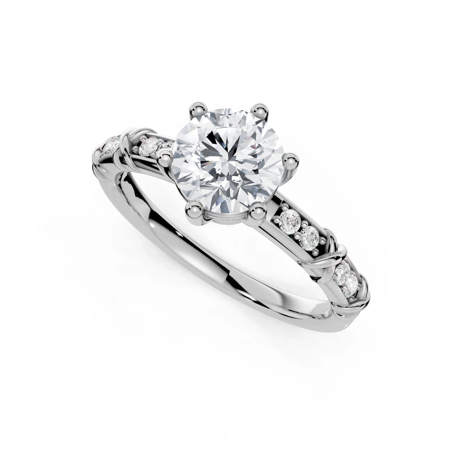 Affinité – Woven Knot Solitaire Engagement Ring
