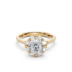 Amour Heart-Prong Halo Engagement Ring