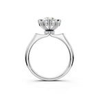 Amour Heart-Prong Halo Engagement Ring